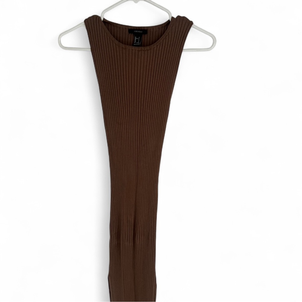Forever 21 Taupe Ribbed Knit Top